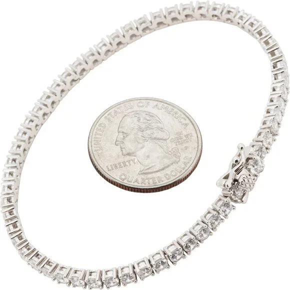 14k Yellow/White Gold Black GP CZ 3mm Tennis Chain Necklace Bracelet 6.5”-24”